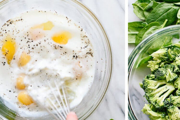 Frittata with broccoli, Gorgonzola dolce and potato
