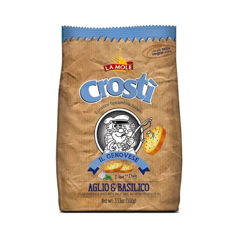 CROSTI GARLIC & BASIL 100g (La Mole)