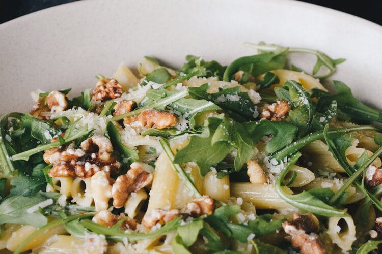Penne De Cecco with gorgonzola dolce, toasted walnuts and rocket