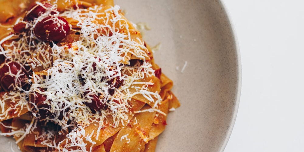 Egg Pappardelle De Cecco with ‘Nduja and Ricotta Salata