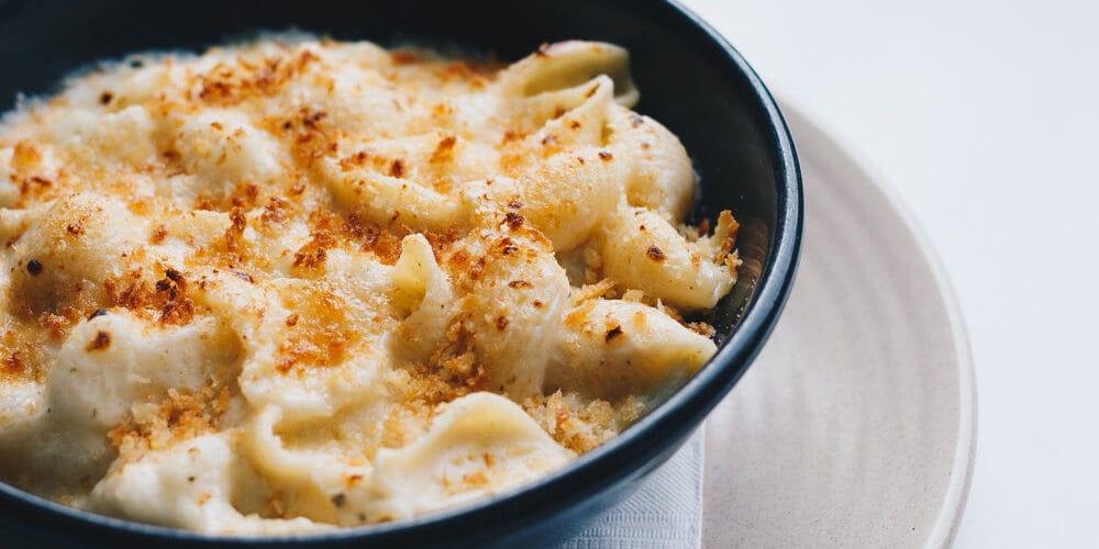 Conchiglie Rigate De Cecco with cauliflower, montasio and truffle salsa