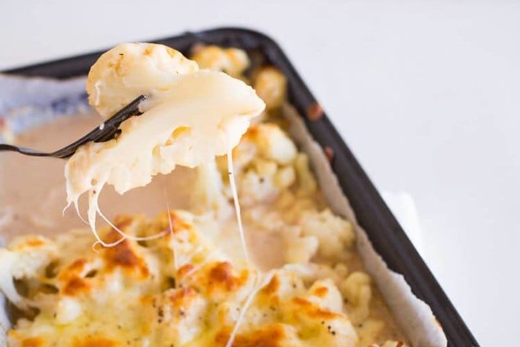 Four cheeses cauliflower bake