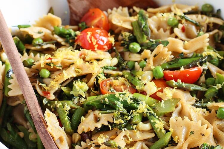 Farfalle Pasta Salad with spring vegetables