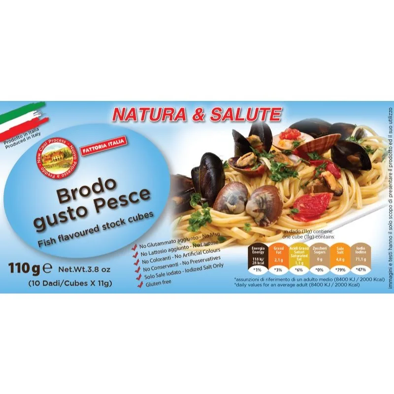 STOCK  CUBES FISH (NO MSG) 100g (Fattoria Italia)