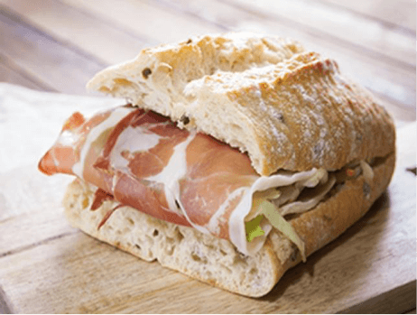 Panino with coppa caciotta toscanelle