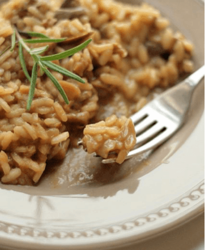 Dry porcini risotto