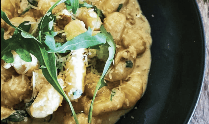 Potato Gnocchi with “Gorgonzola Dolce”, rocket and walnuts