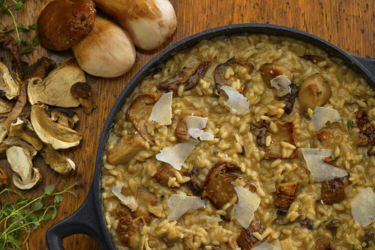 Dried porcini mushroom risotto