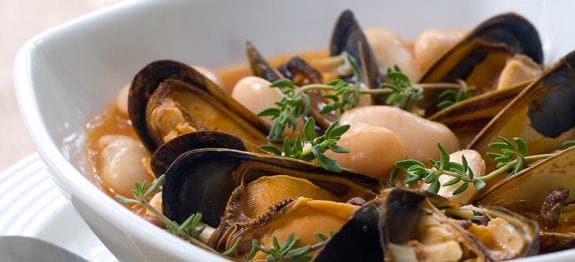 Mussel & Cockle soup with cannellini beans