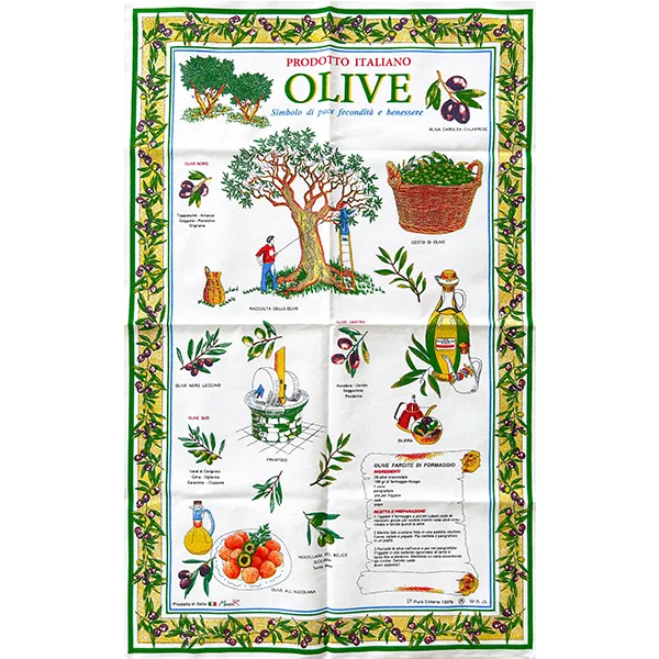 italian tea towel olive