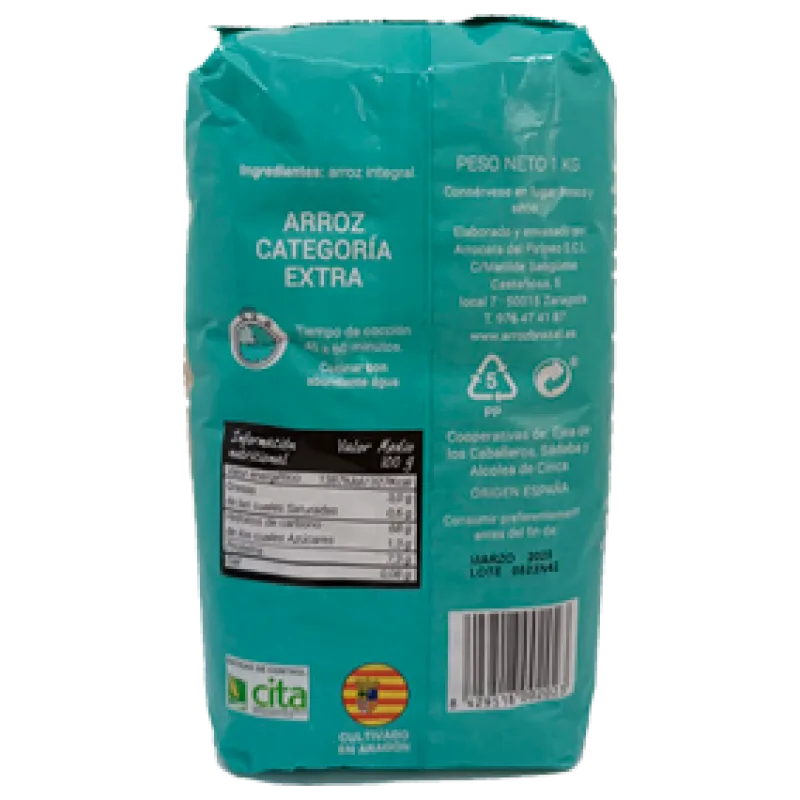 BACK LABEL BROWN RICE