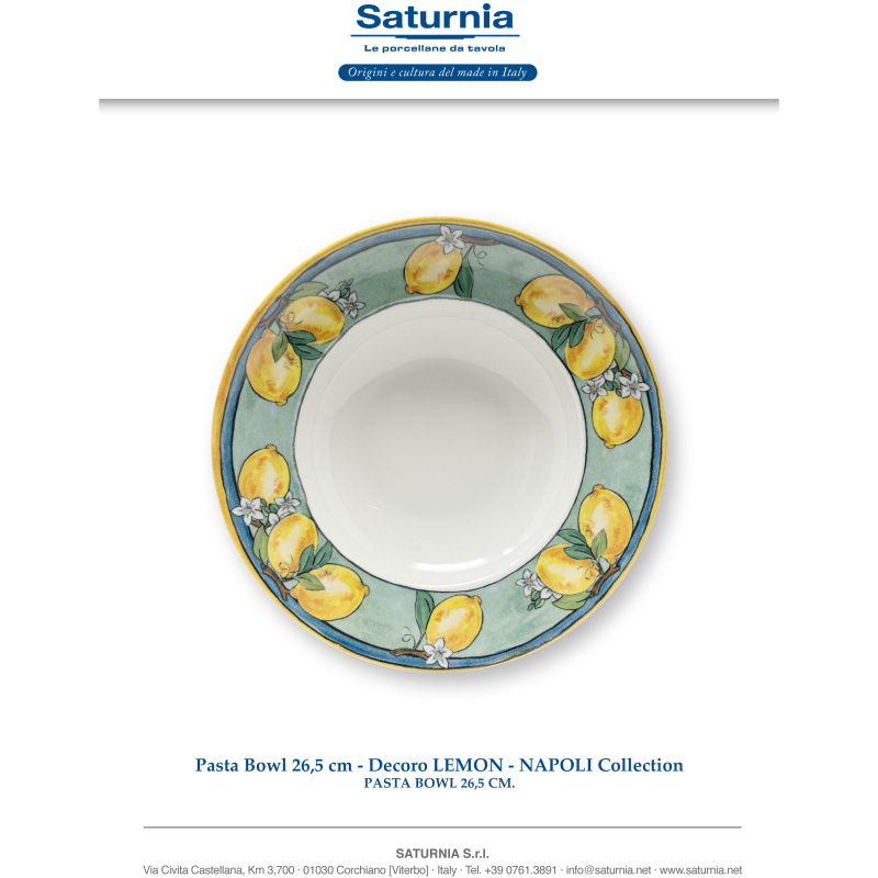 Napoli Pasta Bowl 26.5cm - SATURNIA CERAMICA - Image 2
