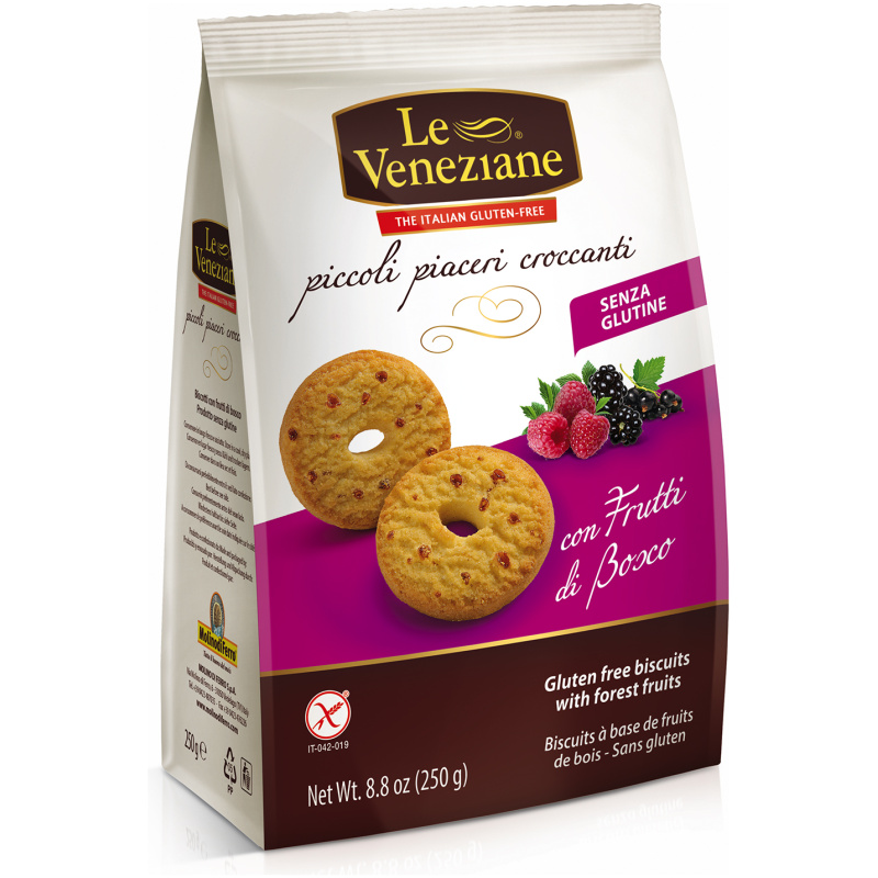 Forest Fruits Gluten Free Biscuits 250g - LE VENEZIANE - Image 2