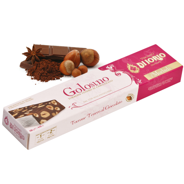 Soft Chocolate & Hazelnut Nougat Bar 130g - DI IORIO